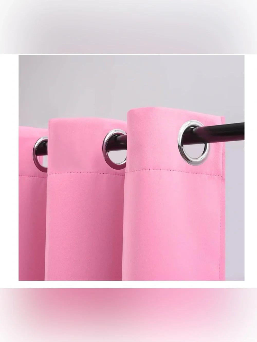 Solid Pink Grommet Top Window Curtains - Pair